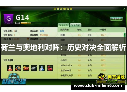 荷兰与奥地利对阵：历史对决全面解析