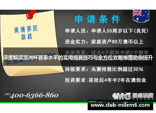 深度解读澳洲杯赛事水平的实用观赛技巧与全方位攻略指南助你提升 深度解读澳洲杯赛事水平的实用观赛技巧与全方位攻略指南助你提升